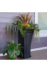 Planters, Stands & Window Boxes| Mayne Large (25-65-Quart) 16-in W x 28.5-in H Black Resin Self Watering Planter - CC66029