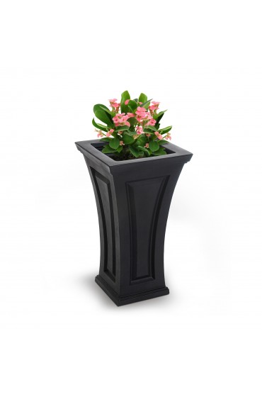 Planters, Stands & Window Boxes| Mayne Large (25-65-Quart) 16-in W x 28.5-in H Black Resin Self Watering Planter - CC66029