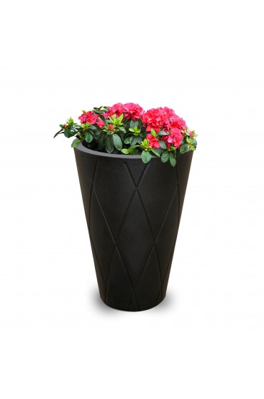 Planters, Stands & Window Boxes| Mayne Large (25-65-Quart) 18-in W x 26-in H Black Resin Self Watering Planter - BV68682