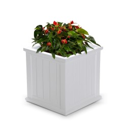 Planters, Stands & Window Boxes| Mayne Large (25-65-Quart) 20-in W x 20-in H White Resin Self Watering Planter with Drainage Holes - KV01444