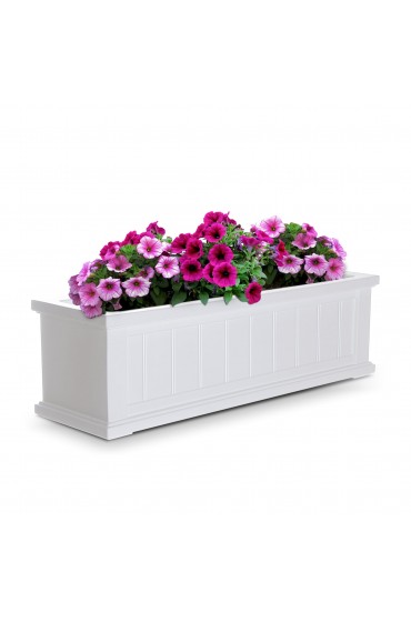 Planters, Stands & Window Boxes| Mayne Large (25-65-Quart) 36-in W x 10.8-in H White Resin Hanging Self Watering Window Box with Drainage Holes - VS43038