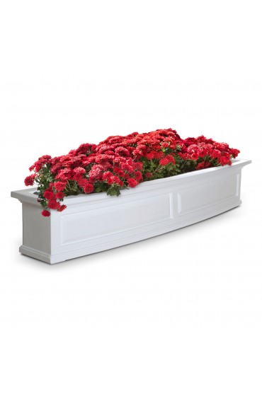 Planters, Stands & Window Boxes| Mayne Large (25-65-Quart) 60-in W x 10-in H White Resin Hanging Self Watering Window Box with Drainage Holes - GN79132