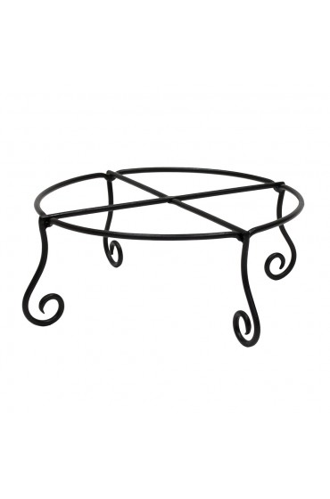 Planters, Stands & Window Boxes| Minuteman International 6-in H x 17-in W Black Powder Coat Indoor/Outdoor Round Wrought Iron Plant Stand - CL65881