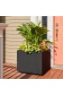 Planters, Stands & Window Boxes| PolyStone Planters Extra Large (65+-Quart) 23-in W x 19-in H Slate Gray Mixed/Composite Planter with Drainage Holes - XH21228