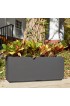 Planters, Stands & Window Boxes| PolyStone Planters Extra Large (65+-Quart) 46-in W x 19-in H Concrete Gray Mixed/Composite Planter with Drainage Holes - GE92684