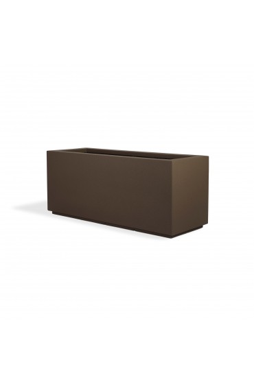 Planters, Stands & Window Boxes| PolyStone Planters Extra Large (65+-Quart) 46-in W x 19-in H Chocolate Brown Mixed/Composite Planter with Drainage Holes - UA39642
