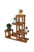 Planters, Stands & Window Boxes| Sunnydaze Decor 36.25-in H x 35.75-in W Brown Indoor/Outdoor Rectangular Wood Plant Stand - RJ91984