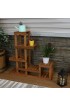 Planters, Stands & Window Boxes| Sunnydaze Decor 36.25-in H x 35.75-in W Brown Indoor/Outdoor Rectangular Wood Plant Stand - RJ91984
