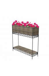 Planters, Stands & Window Boxes| undefined 36-in W x 36-in H Espresso Brown Metal Raised Planter Box with Drainage Holes - TE84418