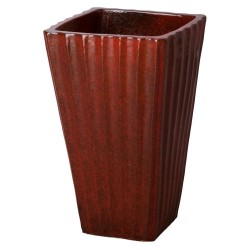 Planters, Stands & Window Boxes| undefined Large (25-65-Quart) 15-in W x 26-in H Tropical Red Ceramic Planter with Drainage Holes - AV35937