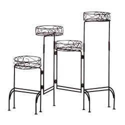 Planters, Stands & Window Boxes| Zingz & Thingz 24-in H x 6.5-in W Four-tier Indoor/Outdoor Novelty Cast Iron Plant Stand - OZ19886