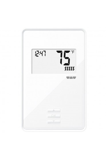 | Schluter Systems 3.5-in x 6-in White Dual-Voltage Digital Non-Programmable Thermostat - HM48153