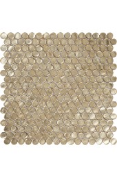 Tile| Apollo Tile 10-Pack Gold 12-in x 12-in Glossy Glass Penny Round Stone Look Floor and Wall Tile - BE25394
