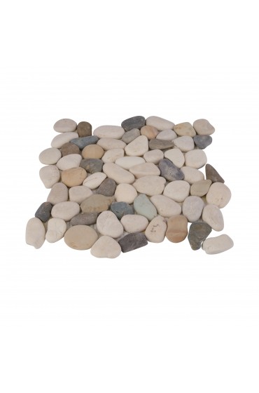 Tile| Rain Forest Rain Forest pebble tiles 5-Pack Blend 12-in x 12-in Natural Stone Pebble Floor Tile - DJ13893