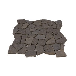 Tile| Rain Forest stone mosaic pebble tiles 5-Pack Black 12-in x 12-in Honed Natural Stone Pebble Floor Tile - VQ88818
