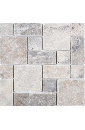 Tile| Satori Silver Crescent 12-in x 12-in Honed Natural Stone Travertine Versailles Stone Look Wall Tile - OK70901