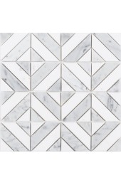 Tile| Satori Venatino Parquet Polished 12-in x 12-in Polished Natural Stone Marble Look Wall Tile - HI71853