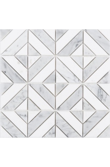 Tile| Satori Venatino Parquet Polished 12-in x 12-in Polished Natural Stone Marble Look Wall Tile - HI71853