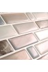 Tile| Smart Tiles Peel and Stick Backsplash Crescendo Terra 4-Pack Beige, Brown, Grey 10-in x 10-in Glossy Resin Mixed Pattern Stone Look Peel & Stick Wall Tile - ZP23546