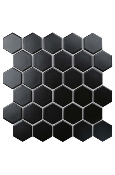 Tile| WS Tiles Porcelain Perfection 11-Pack Black 11-in x 11-in Matte Porcelain Hexagon Floor and Wall Tile - MG42232