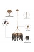 Chandeliers| Uolfin Cecilia 3-Light Antique Gold and Rustic Black Modern/Contemporary Beaded Chandelier - VR84414