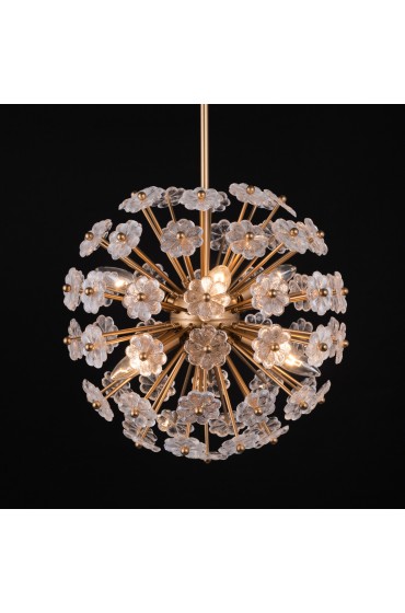 Chandeliers| Uolfin Olivia 6-Light Matte Gold and Crystal Topping Globe Mid-century Modern/Contemporary Crystal Chandelier - XU81573