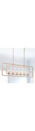 Pendant Lighting| Uolfin Atari 6-Light Polished Gold and Cylindrical Glass Modern/Contemporary Clear Glass Linear LED Kitchen Island Light - LA12019