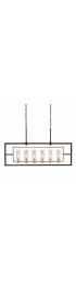 Pendant Lighting| Uolfin Cali 6-Light Black and Depth Gold Glam Clear Glass Linear Kitchen Island Light - QS07883