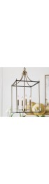 Pendant Lighting| Uolfin Lilith 4-Light Polished Copper and Matte Black Large Square Modern/Contemporary Cage Chandelier - YH62572