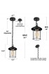 Pendant Lighting| Uolfin Luxe Matte Black Mid-century Seeded Glass Lantern Mini Outdoor Pendant Light - PG35739