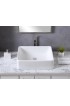 Bathroom Sinks| allen + roth White Vessel Rectangular Farmhouse Bathroom Sink with Overflow Drain (20.75-in x 16-in) - TV94820