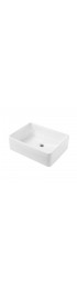 Bathroom Sinks| allen + roth White Vessel Rectangular Farmhouse Bathroom Sink with Overflow Drain (20.75-in x 16-in) - TV94820