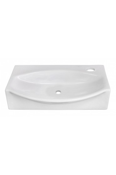 Bathroom Sinks| American Imaginations White Ceramic Wall-mount Irregular Modern Bathroom Sink (12-in x 16.5-in) - JB88374