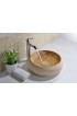 Bathroom Sinks| ANZZI Livy Cream Marble Stone Vessel Round Modern Bathroom Sink Drain Included (16.5-in x 16.5-in) - VT18512