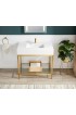 Bathroom Sinks| ANZZI Ventura Brushed Gold Resin Drop-In Rectangular Transitional Bathroom Sink with Overflow Drain (36-in x 22-in) - GN51192