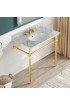 Bathroom Sinks| ANZZI Verona Brushed Gold Marble Drop-In Rectangular Transitional Bathroom Sink with Overflow Drain (36-in x 22-in) - HS20313
