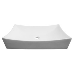 Bathroom Sinks| Barclay Porter above counter basin White Vessel Rectangular Modern Bathroom Sink (15.62-in x 25.87-in) - TY17819