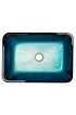 Bathroom Sinks| Eden Bath Turquoise Glass Vessel Rectangular Modern Bathroom Sink (18.25-in x 13-in) - XV68596