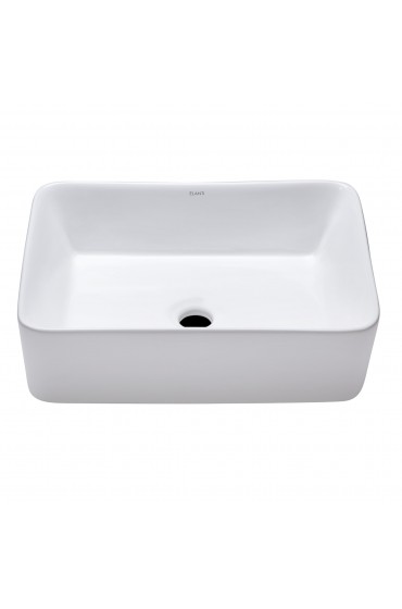 Bathroom Sinks| Elanti White Vessel Rectangular Modern Bathroom Sink (18.75-in x 14.5-in) - HP70653