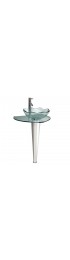 Bathroom Sinks| Fresca Netto Glass Stainless Steel Vessel Round Modern Bathroom Sink (20-in x 24-in) - PP87506