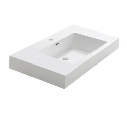 Bathroom Sinks| Fresca Valencia White Acrylic Drop-In Rectangular Modern Bathroom Sink with Overflow Drain (19-in x 39.25-in) - GB35838