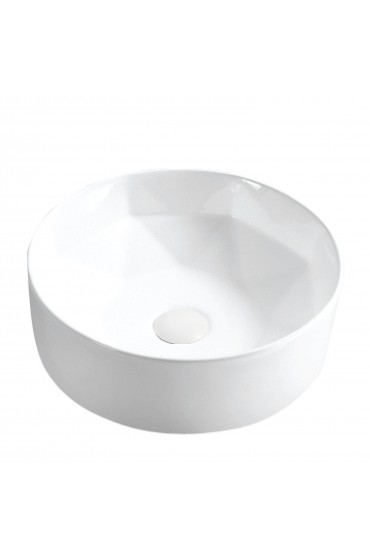 Bathroom Sinks| Karran Valera White/Glossy Vessel Round Modern Bathroom Sink (16-in x 16-in) - PI62957