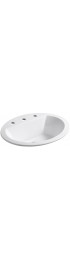 Bathroom Sinks| KOHLER Bryant White Drop-In Oval Bathroom Sink with Overflow Drain (20.125-in x 16.5-in) - XV27410