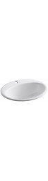Bathroom Sinks| KOHLER Farmington White Cast Iron Drop-In Oval Traditional Bathroom Sink with Overflow Drain (19.25-in x 16.25-in) - DB17393