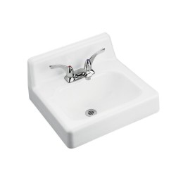 Bathroom Sinks| KOHLER Hudson White Cast Iron Wall-mount Rectangular Traditional Bathroom Sink with Overflow Drain (20-in x 18-in) - HR47785