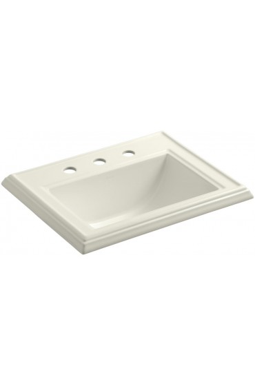Bathroom Sinks| KOHLER Memoirs Biscuit Drop-In Rectangular Traditional Bathroom Sink with Overflow Drain (22.75-in x 18-in) - LM13559
