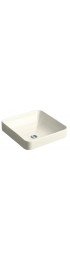 Bathroom Sinks| KOHLER Vox Biscuit Vessel Square Modern Bathroom Sink with Overflow Drain (16.25-in x 16.25-in) - TF92742