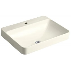 Bathroom Sinks| KOHLER Vox Rectangle Biscuit Vessel Rectangular Modern Bathroom Sink with Overflow Drain (23-in x 18.125-in) - WB21427