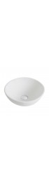 Bathroom Sinks| Kraus Elavo White Ceramic Vessel Round Modern Bathroom Sink Drain Included (13.69-in x 13.69-in) - ID72930