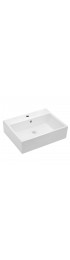 Bathroom Sinks| Lordear Porcelain vanity sink White Ceramic Vessel Rectangular Modern Bathroom Sink (20-in x 18-in) - RQ54787